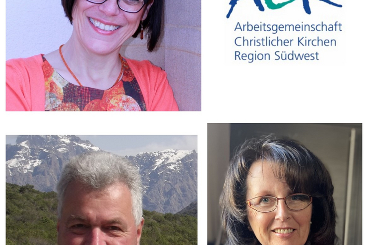 Die neue ACK-Vorsitzende Jutta Walber (oben links) und ihre Stellvertreter Jürgen Tibusek und Anna Werle (Foto: ACK-Südwest)