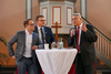 Diskutierten über den Öffentlichkeitsauftrag der Kirche (von links): Professor Michael Roth, Pfarrer Timo Schmidt, Kirchenpräsident Christian Schad. (Foto: lk/ awr)