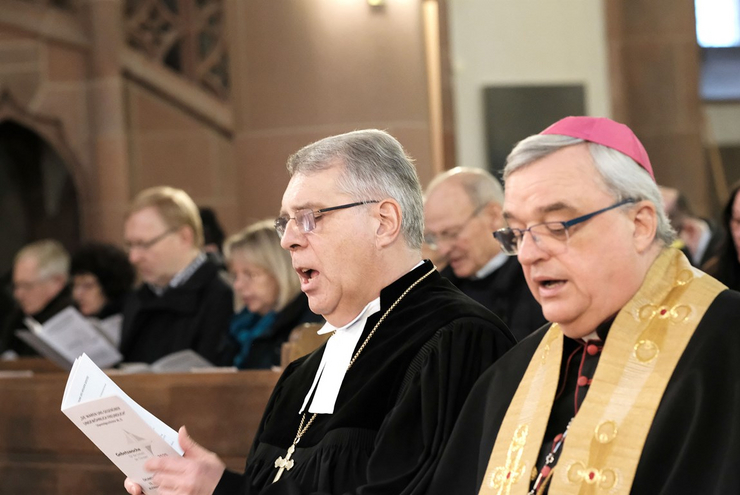 Gelebte Ökumene: Christian Schad (l.) mit Karl-Heinz Wiesemann.