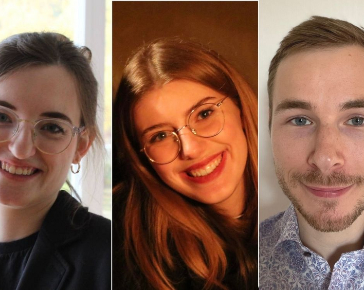 Wünschen sich mehr gleichberechtigte Mitbestimmung junger Menschen in kirchenleitenden Gremien: Anna-Lea Friedewald, Louisa Neu, Dominic Blauth (v.l.n.r.).