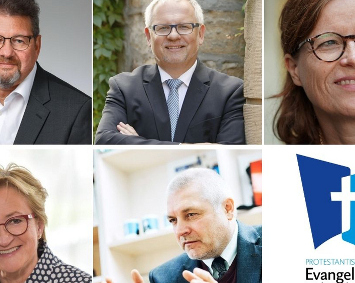 Berufene Mitglieder der Synode (Foto: oben v.l.n.r.  Dirk Fischer, Hans-Ulrich Ihlenfeld, Sabine Ohler-Jost;  unten v.l.n.r. Barbara Schleicher-Rothmund, Andreas Wagner, Fotos privat)