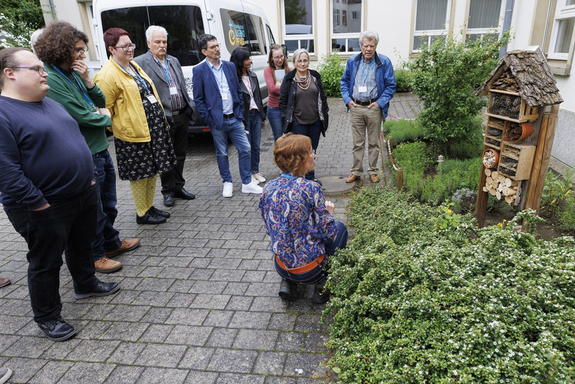 Synodale konnten sich bei einem Workshop selbst ein Bild davon machen, wie Biodiversität auf kirchlichen Grundstücken gefördert werden kann. Foto: view Synodale konnten sich bei einem Workshop selbst ein Bild davon machen, wie Biodiversität auf kirchlichen Grundstücken gefördert werden kann. Foto: view