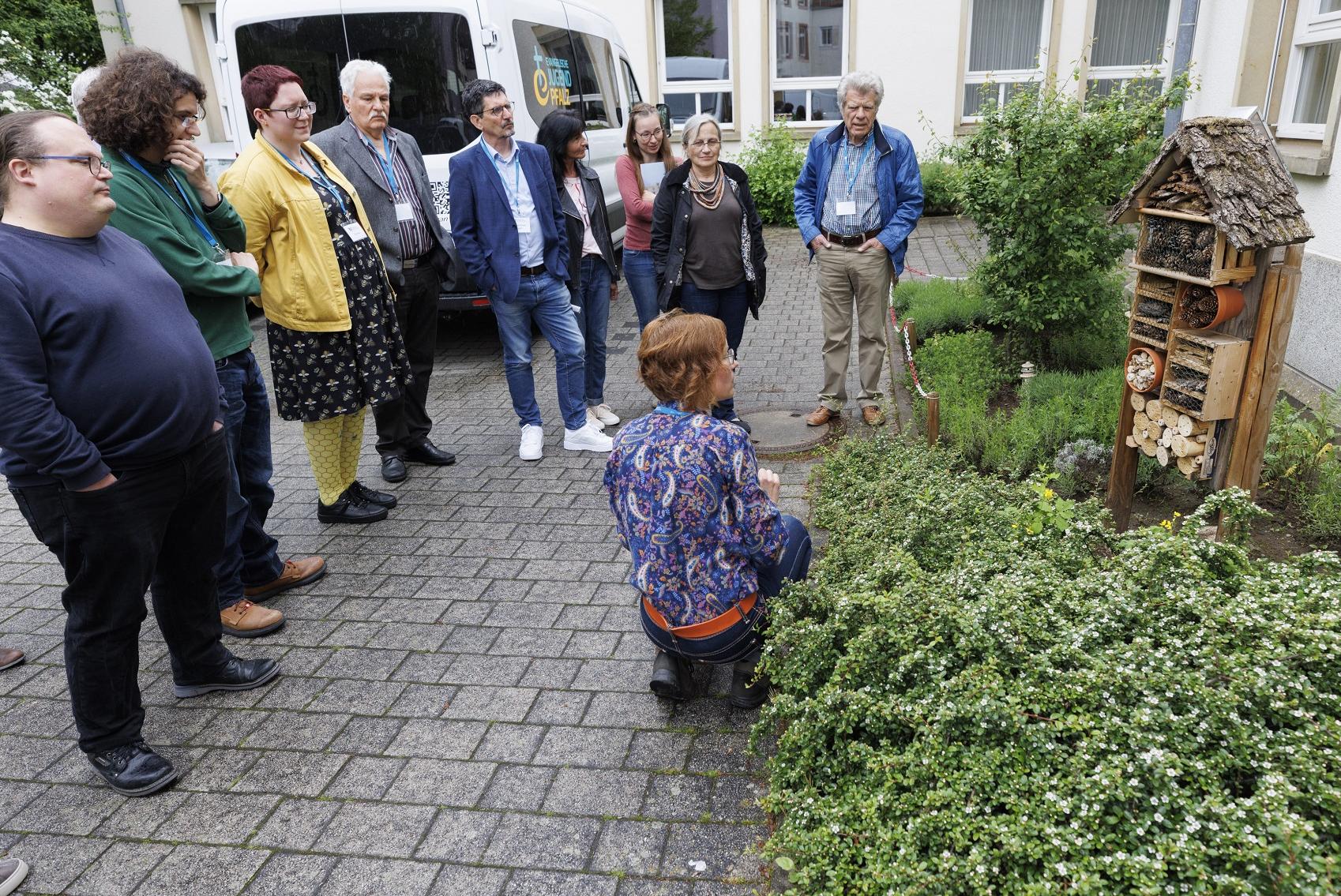 Synodale konnten sich bei einem Workshop selbst ein Bild davon machen, wie Biodiversität auf kirchlichen Grundstücken gefördert werden kann. Foto: view