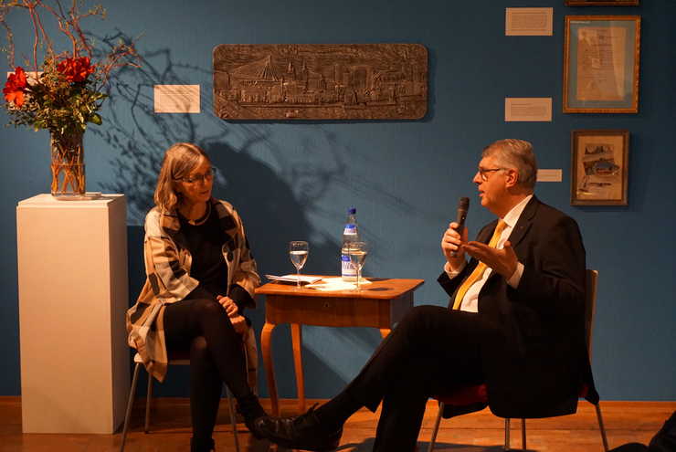 Ausstellungsgespräch: Charlotte Glück und Christian Schad. Fotos: lk