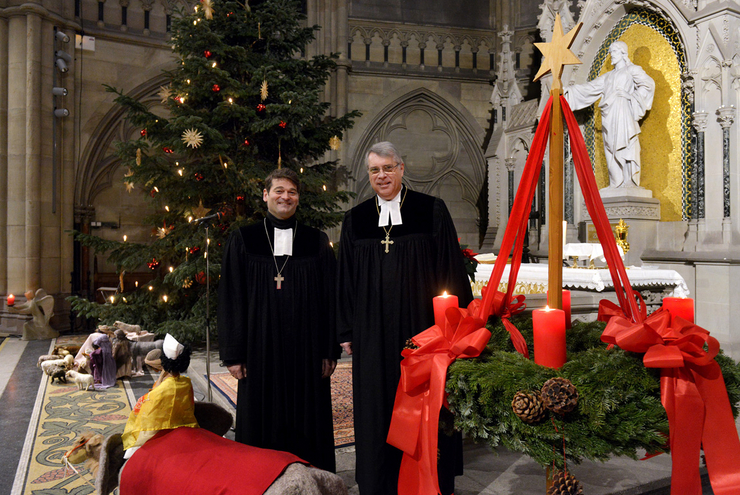 Kirchenpräsident Christian Schad (rechts) und Dekan Markus Jäckle.
