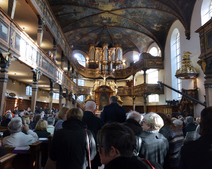 Fernsehgottesdienst anlässlich des Reformationsjubiläums 2017 in der Speyerer Dreifaltigkeitskirche. Foto: Landry