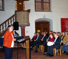 Buchvorstellung in der Heiliggeistkirche: Pfarrerin Christine Gölzer hat die Gäste begrüßt. 