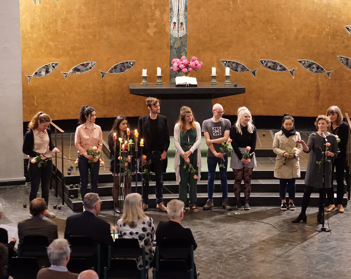 Nacht der Kirchen in Ludwigshafen: Junge Künstler präsentierten in der Friedenskirche ihre Werke.