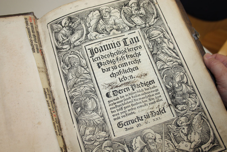 „Druck von Basel“ aus dem Jahr 1521 mit Predigten Taulers.