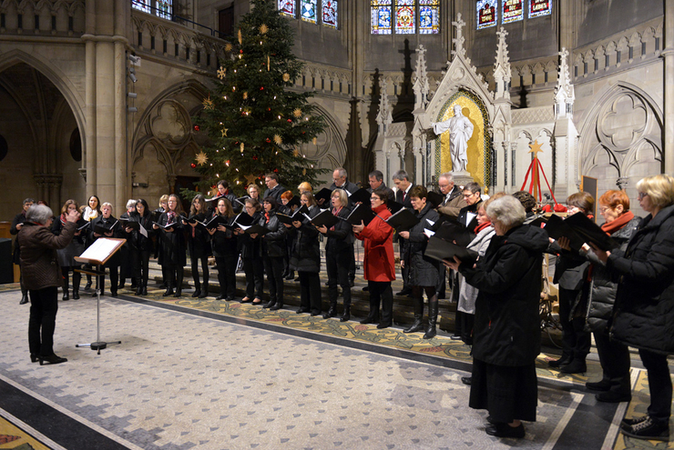 Die Speyerer Kantorei gestaltete den Weihnachtsgottesdienst in der Gedächtniskirche musikalisch. Fotos: Landry 