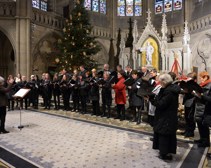 Die Speyerer Kantorei gestaltete den Weihnachtsgottesdienst in der Gedächtniskirche musikalisch. Fotos: Landry 