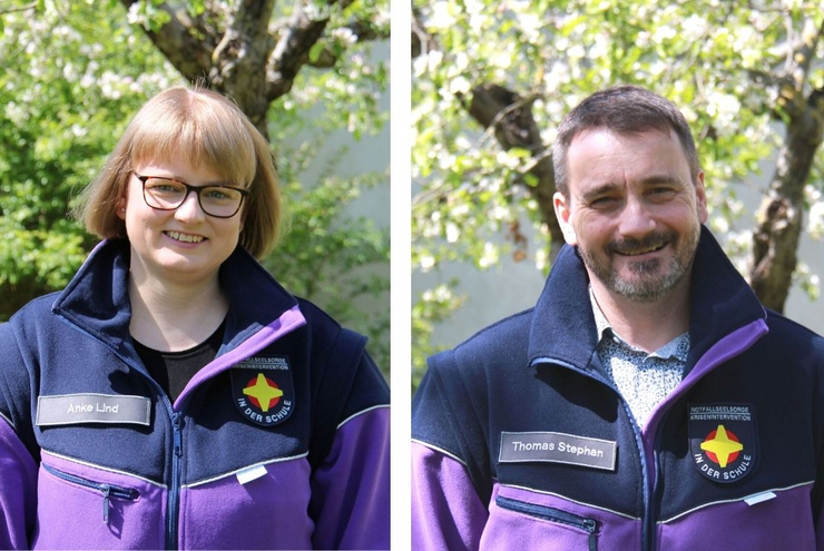 Sind in der Schulseelsorge für Kinder, Jugendliche, Lehrkräfte und Eltern da: Anke Lind (evangelisch) und Thomas Stephan (katholisch).