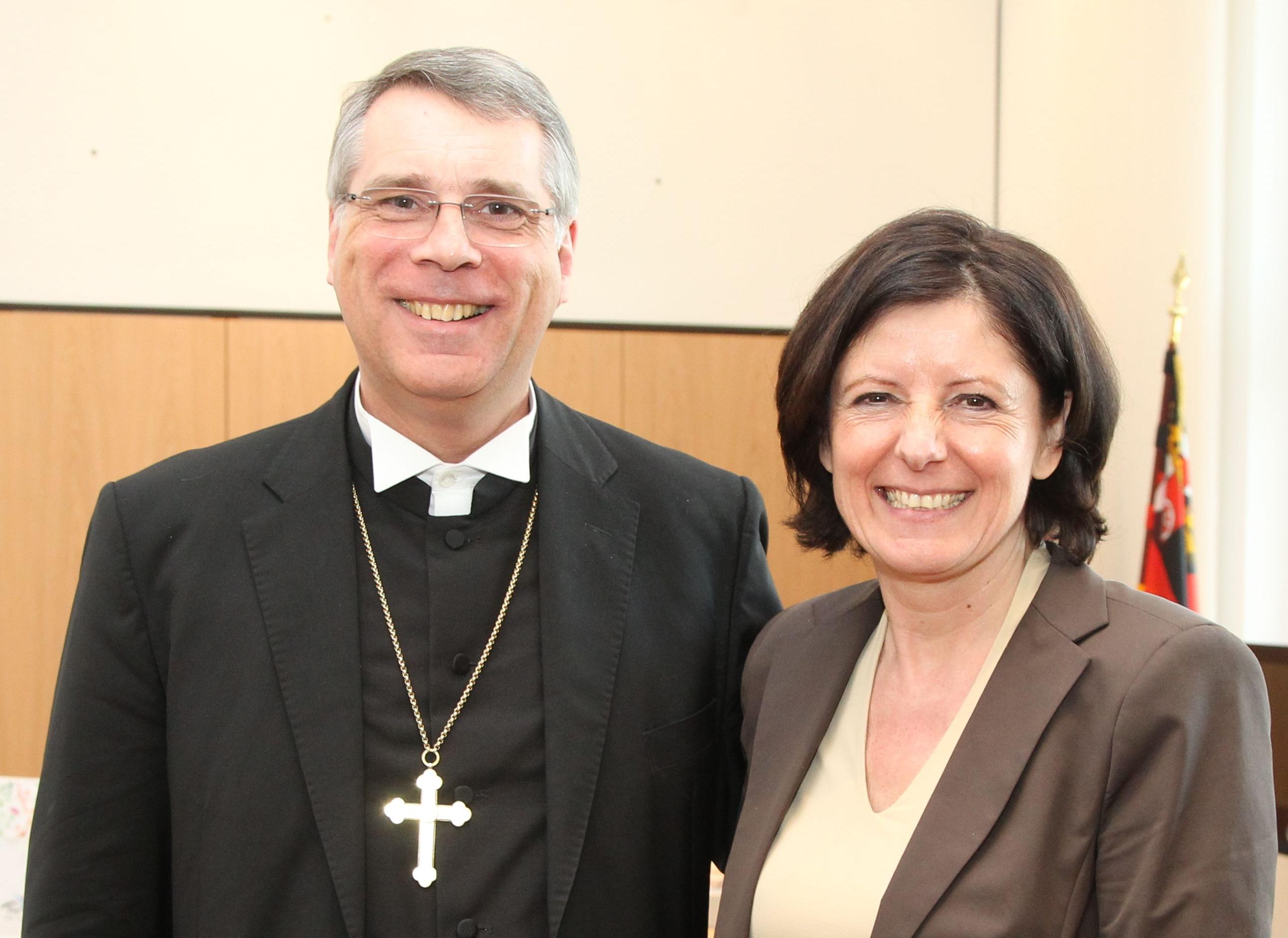 Kirchenpräsident Christian Schad und Ministerpräsidentin Malu Dreyer, Foto: lk