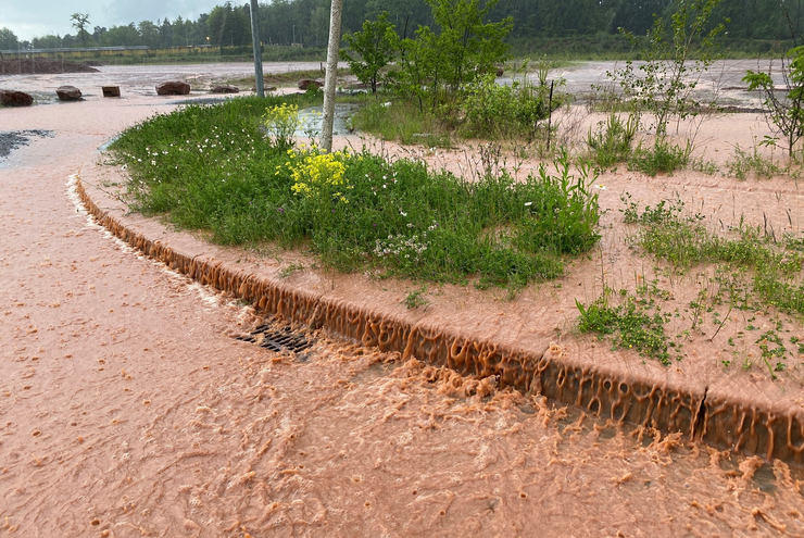 Starkregen: Überschwemmung in der Pfalz. Foto: Reiner Voß