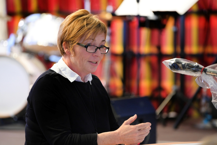 Kristin Bergmann von der Evangelischen Kirche in Deutschland beim Vortrag "Diversity schluckt Gleichstellung".