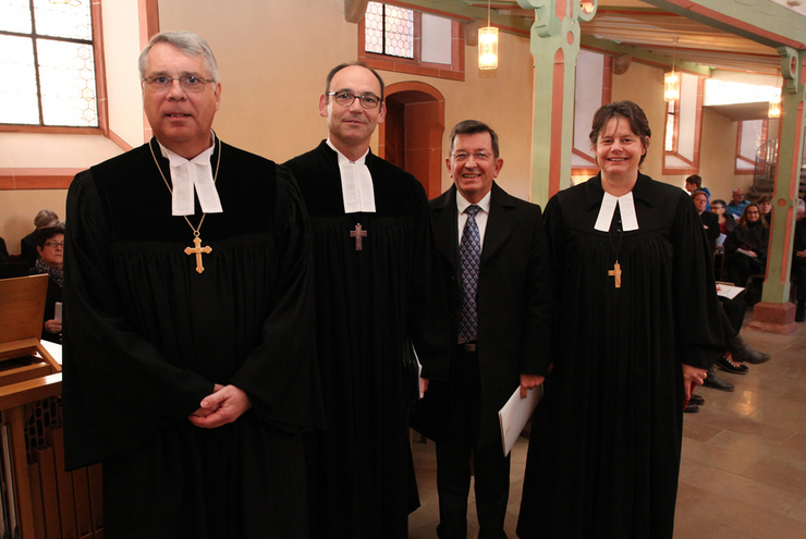 Christian Schad, Dietmar Zoller, Christian Albecker und Esther Lenz (v.l.) gestalteten den Gottesdienst..