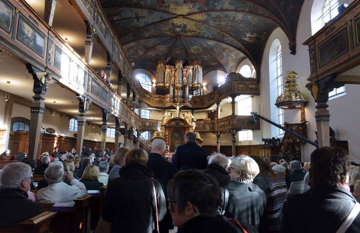 Fernsehgottesdienst anlässlich des Reformationsjubiläums 2017 in der Speyerer Dreifaltigkeitskirche. Foto: Landry