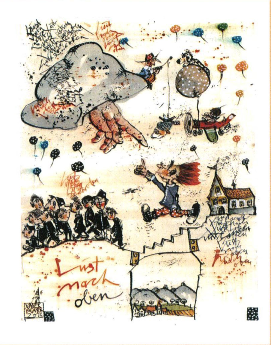 Motiv der Einladung zum Reformationsgottesdienst in Landau, gestaltet von dem Künstler Xaver Mayer.
