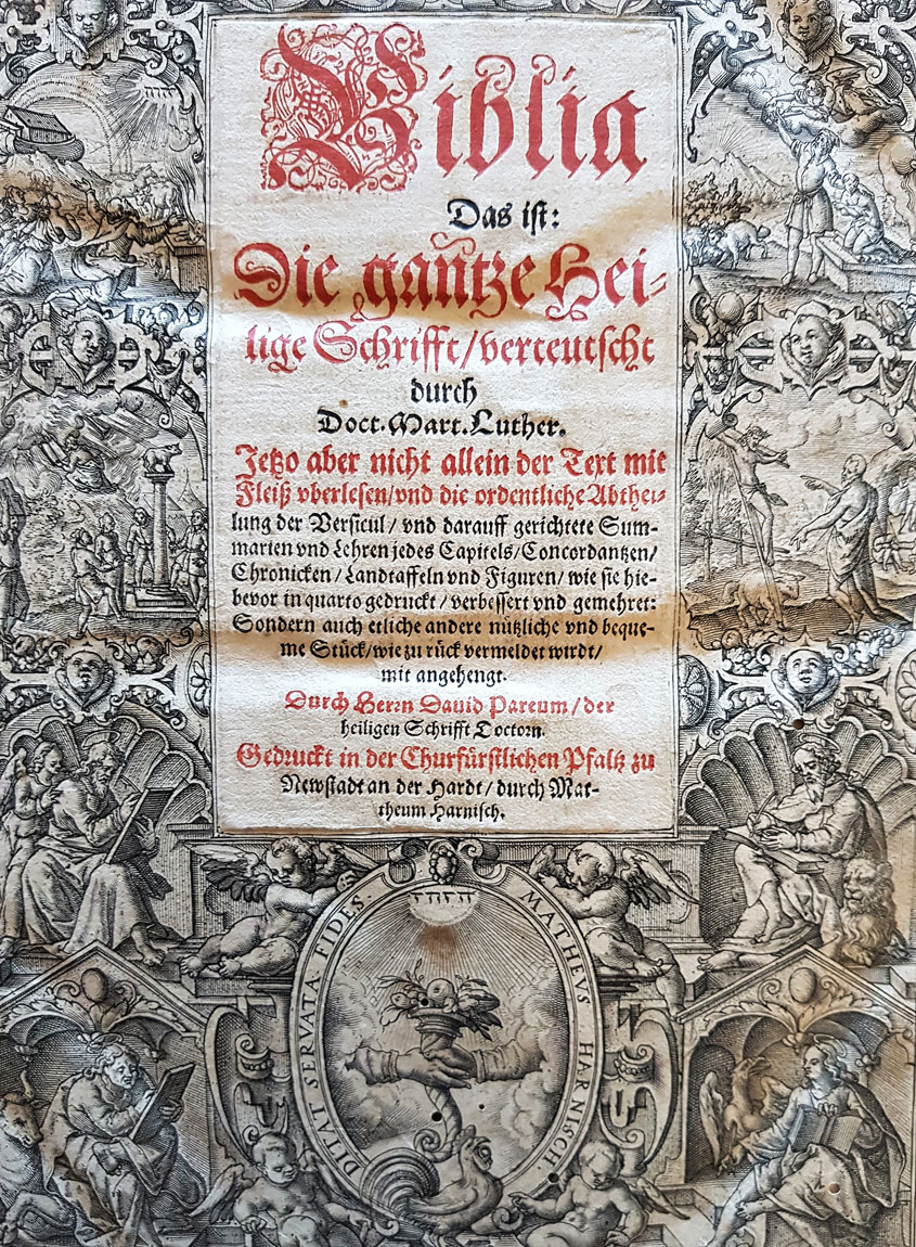 Titelbild der Neustadter Bibel von 1594. Foto: ©Michael Landgraf