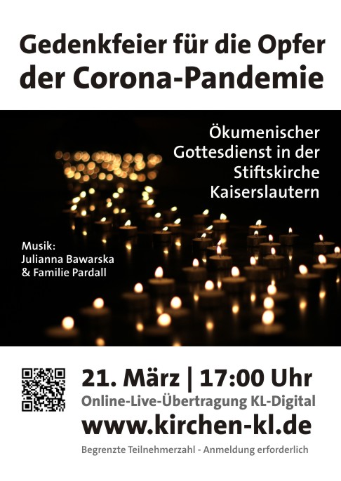 Plakat zum Corona-Gedenken in Kaiserslautern