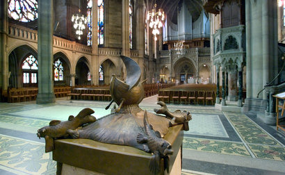 Das Taufbecken in der Gedächtniskirche der Protestation in Speyer.