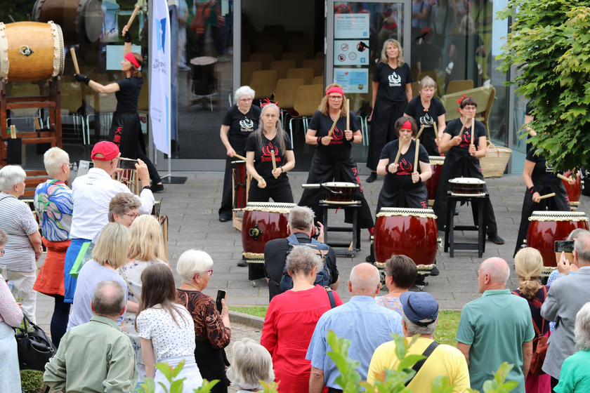 Trommelgruppe "Tennogawa" beim 1. Pfälzer Kirchentag 2024. Foto: lk