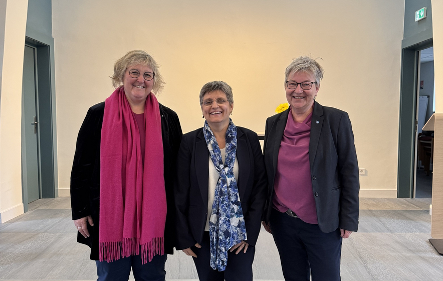 Veröffentlichen anlässlich des Gedenktags eine gemeinsame Videobotschaft (von links): Landesbischöfin Heike Springhart (Baden), UEPAL-Präsidentin Isabelle Gerber und Kirchenpräsidentin Dorothee Wüst. Foto: lk