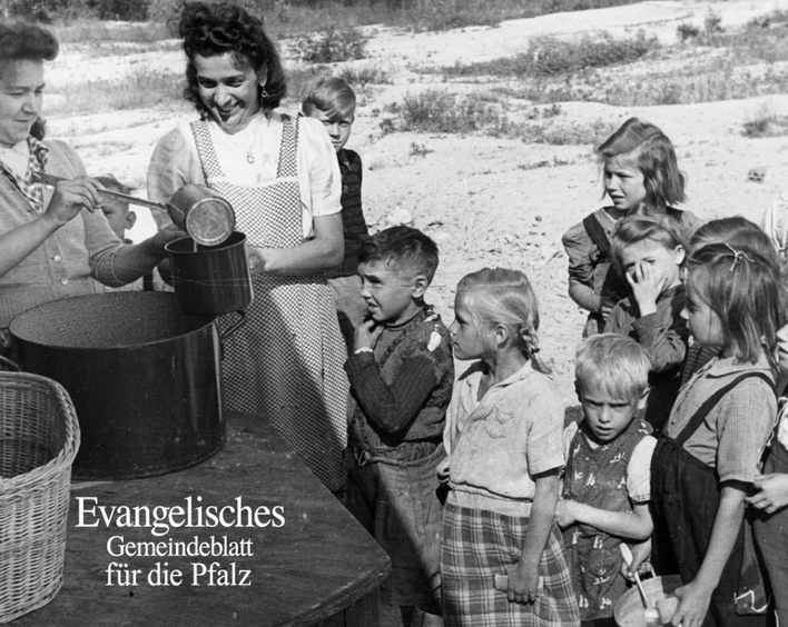 Hunger und Armut waren nach Kriegsende weit verbreitet: Kinderspeisung in Maxdorf. Foto: ZASP Abt. 102.01. Nr. 309