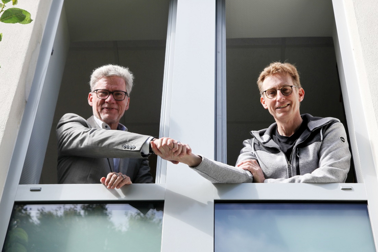 Leiten gemeinsam das Evangelische Schulreferat Saarland: André Koch und Tim Kahlen (von links) Foto: lk/Nadja Donauer