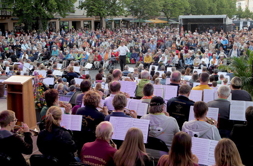 Gottesdienst beim Kirchentag in Dessau im Jahr 2017. Foto: epd/Maike Gloeckner