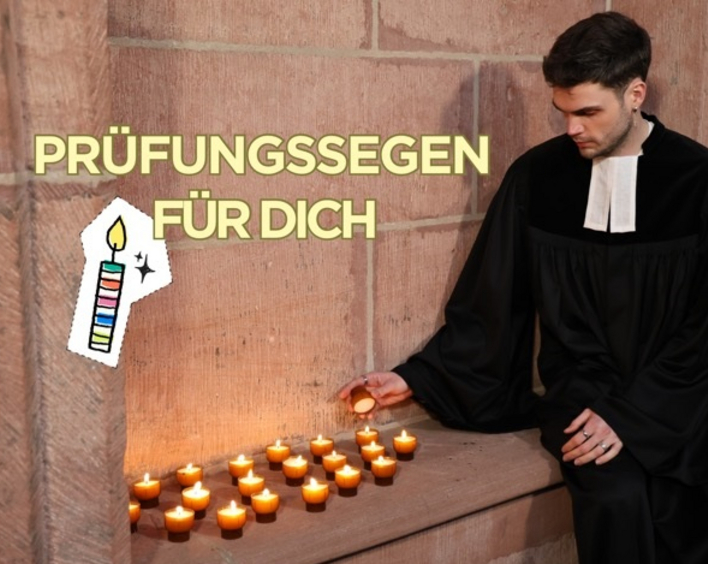 Aktion „Prüfungssegen für dich!“: Kirchen begleiten mit Kerze und WhatsApp-Segen. Foto: lk/Riesterer